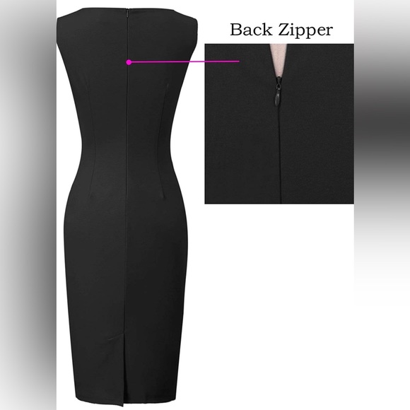 Women's Black Bodycon Sheath Dress - Sz XXL - Picture 3 of 5